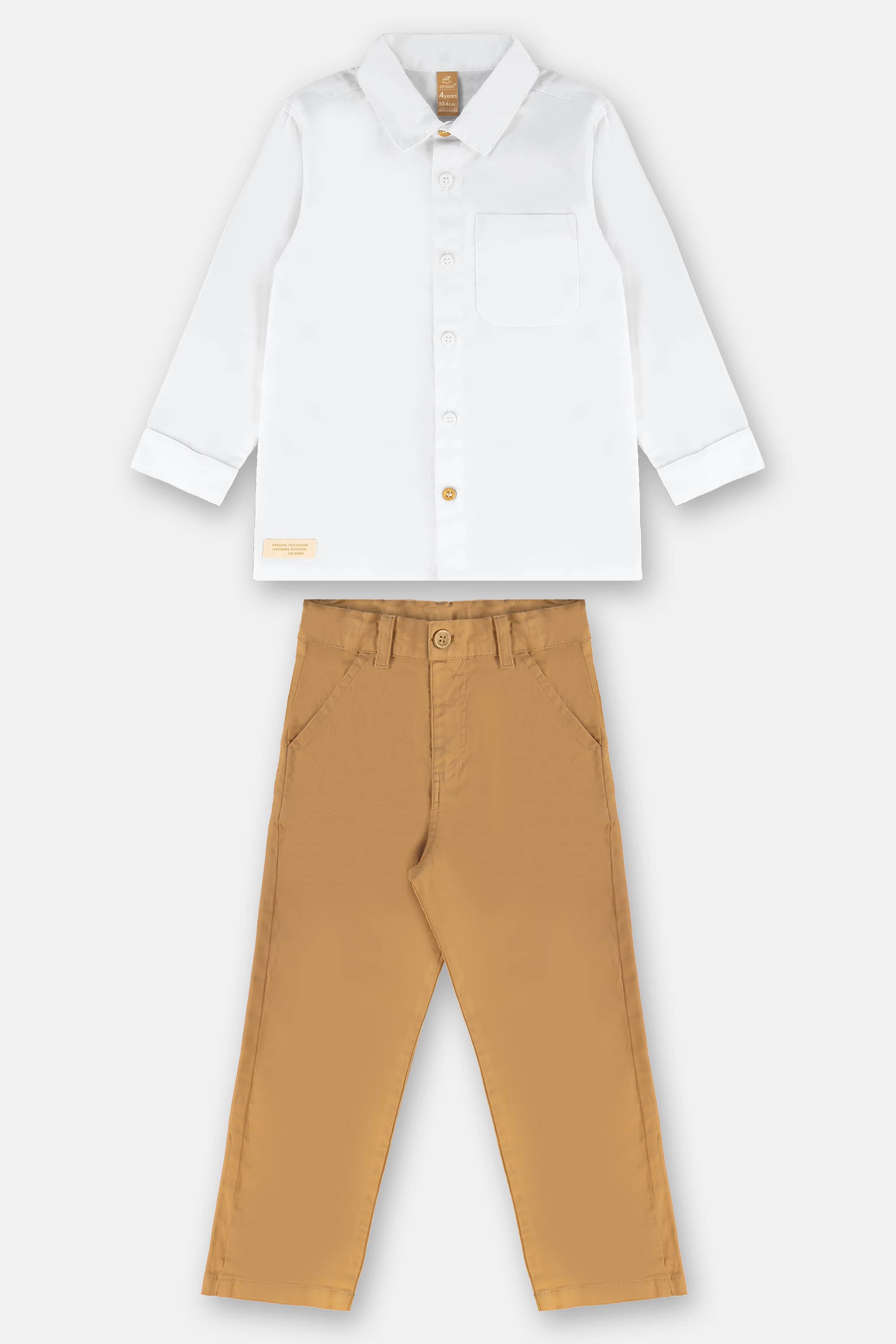 Conjunto Infantil com Camisa e Calça em Sarja (Branco) Up Baby - Imagem 23